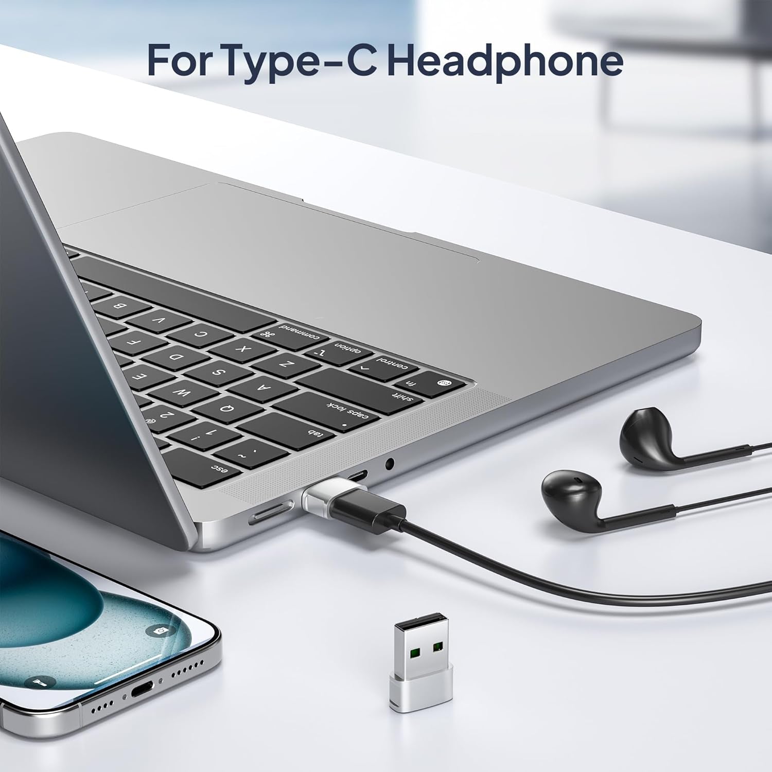 USB to USB-C Adapter 3-Pack for iPhone 17/16, Samsung Galaxy S26 & More – Fast Charging & Data Transfer Converter
