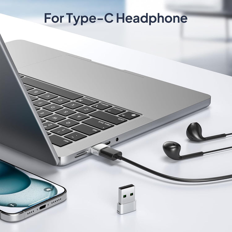 USB to USB-C Adapter 3-Pack for iPhone 17/16, Samsung Galaxy S26 & More – Fast Charging & Data Transfer Converter