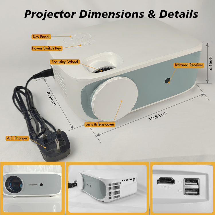 projecteur Bluetooth 4K 1080P - Qualité d&
