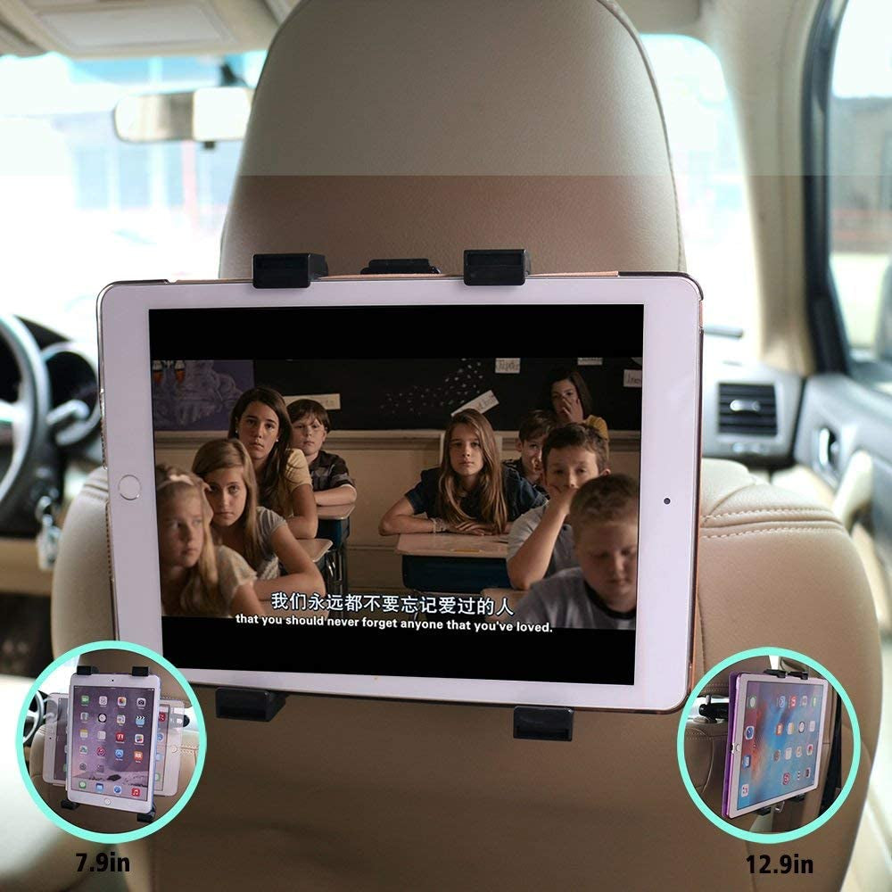 Universal Car Back Seat Tablet Holder – 360° Rotating & Adjustable Mount for 6–11” Tablets