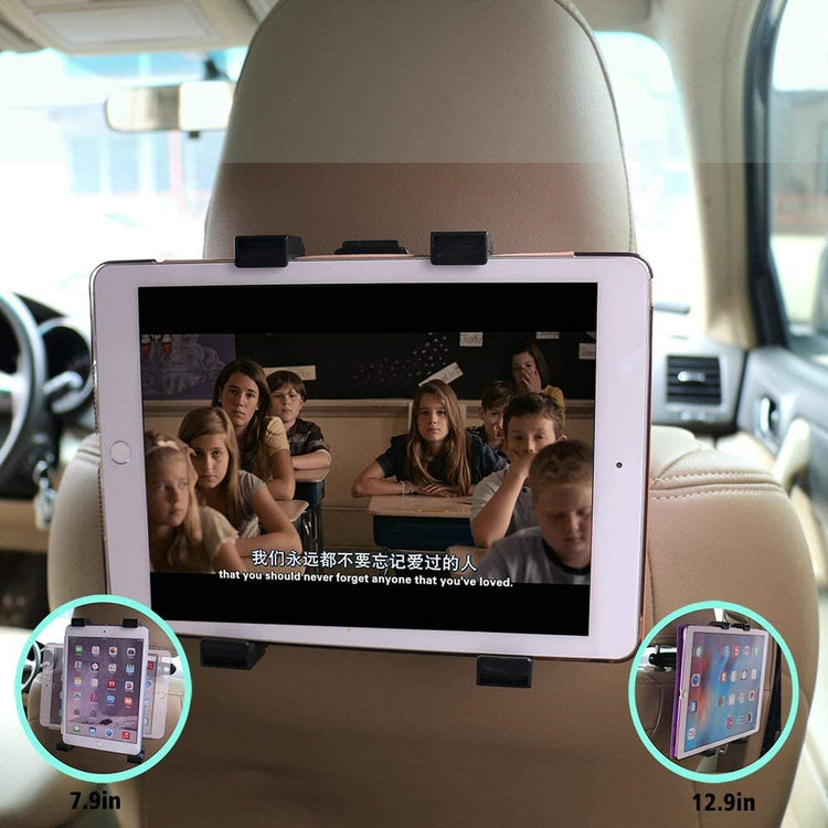 Universal Car Back Seat Tablet Holder – 360° Rotating & Adjustable Mount for 6–11” Tablets