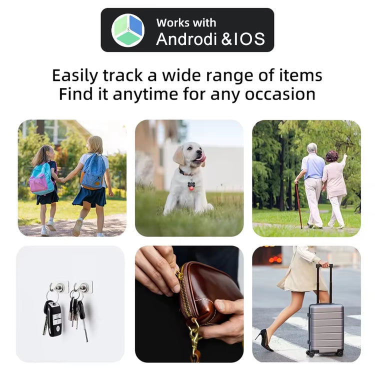 Smart Anti-Lost Bluetooth GPS Tracker Tag Locator for Car Keys and Pets Compatible with Android & Ios