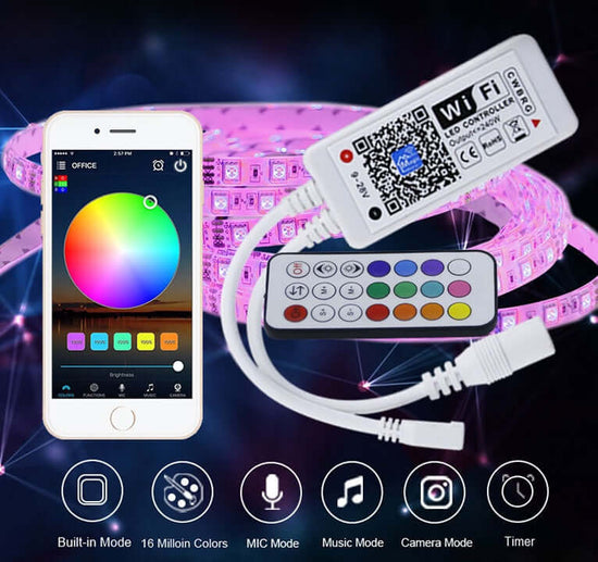 Colorful lamp with remote control - Éclairez votre espace
