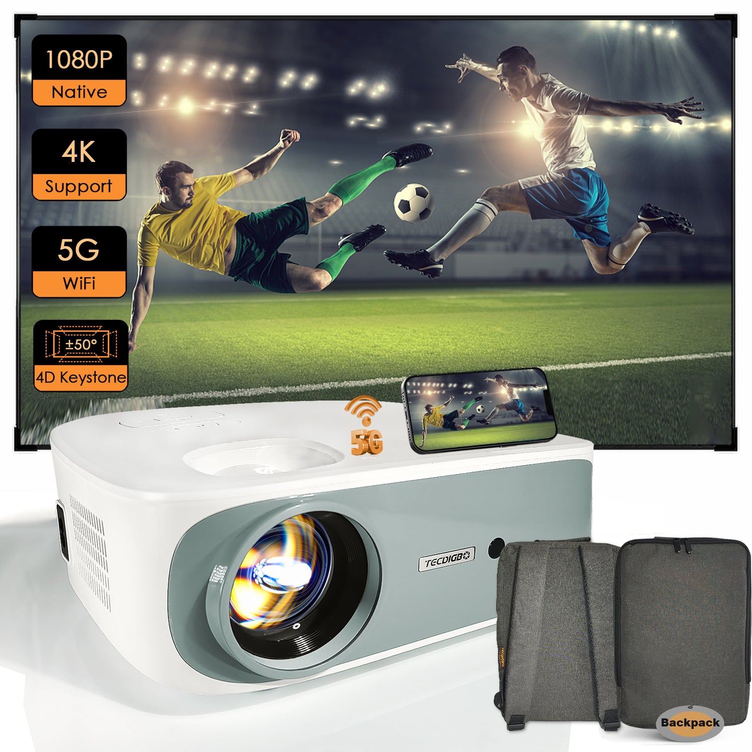 projecteur Bluetooth 4K 1080P - Qualité d&