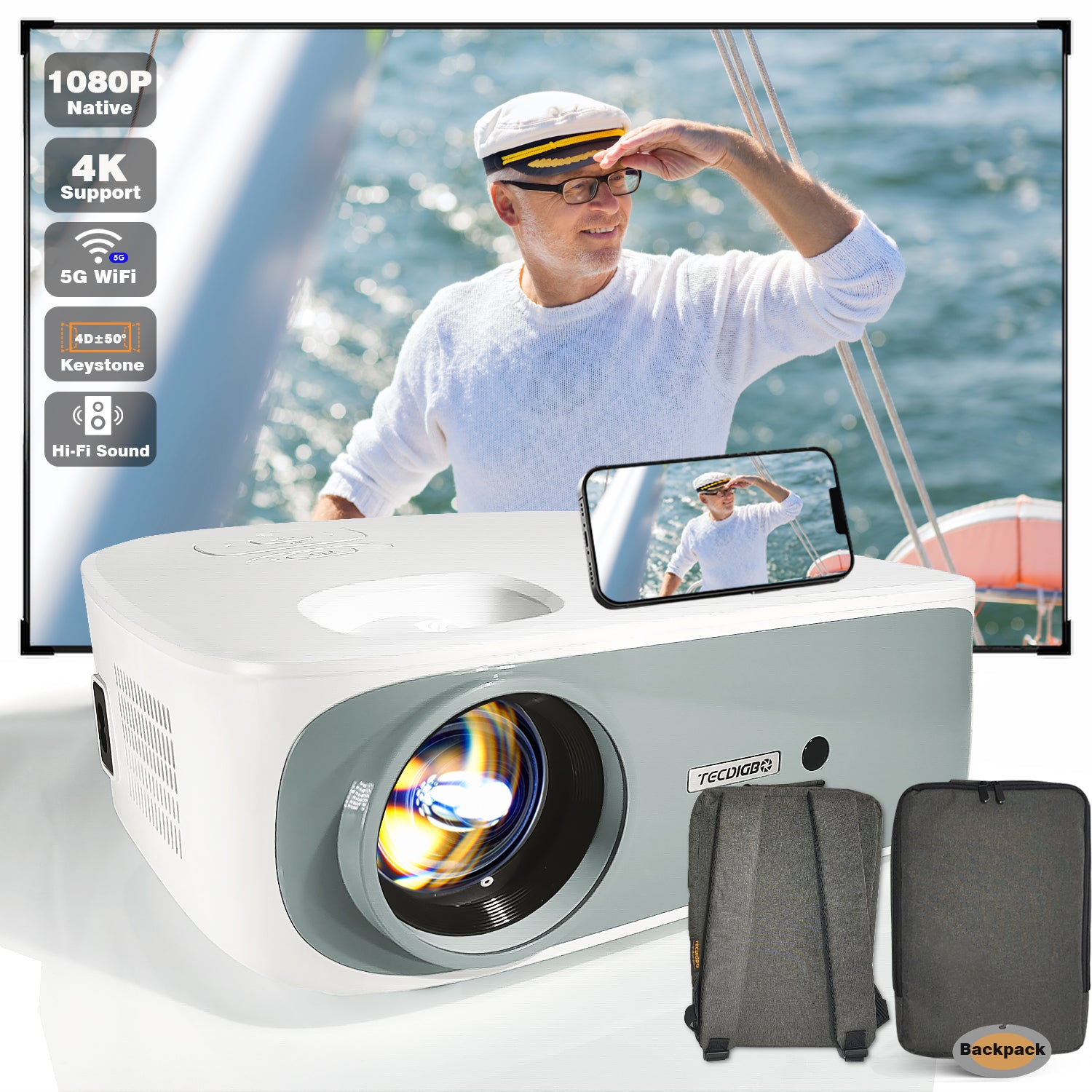 projecteur Bluetooth 4K 1080P - Qualité d&